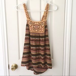 Aztec crisscross back tank top